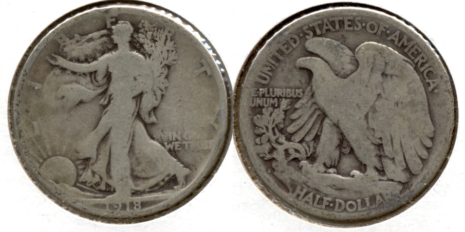 1918-S Walking Liberty Half Dollar Good-4 aa