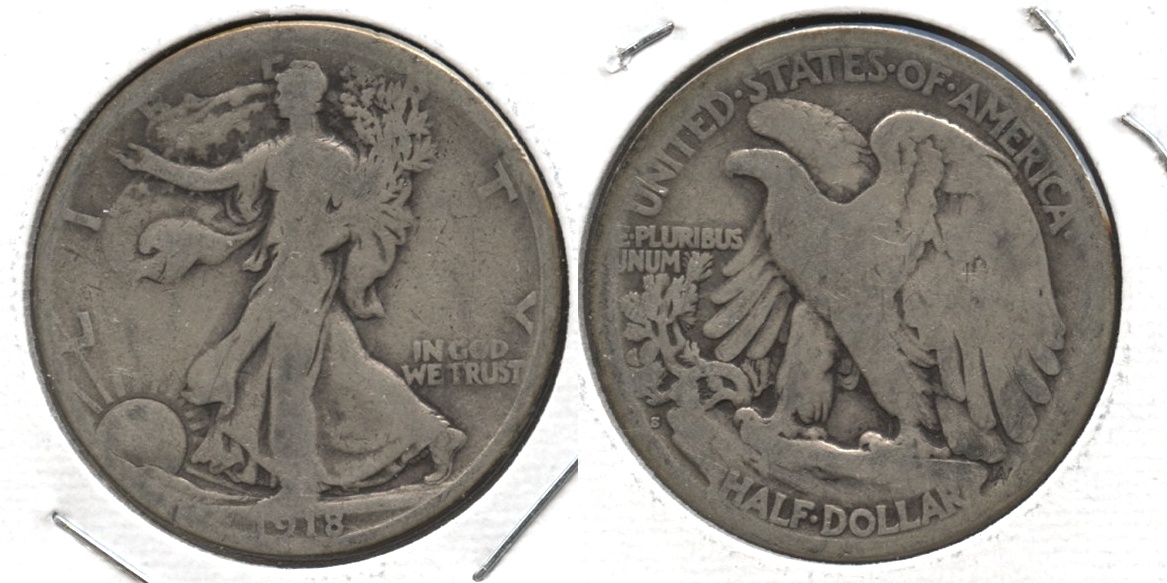1918-S Walking Liberty Half Dollar Good-4 #ae