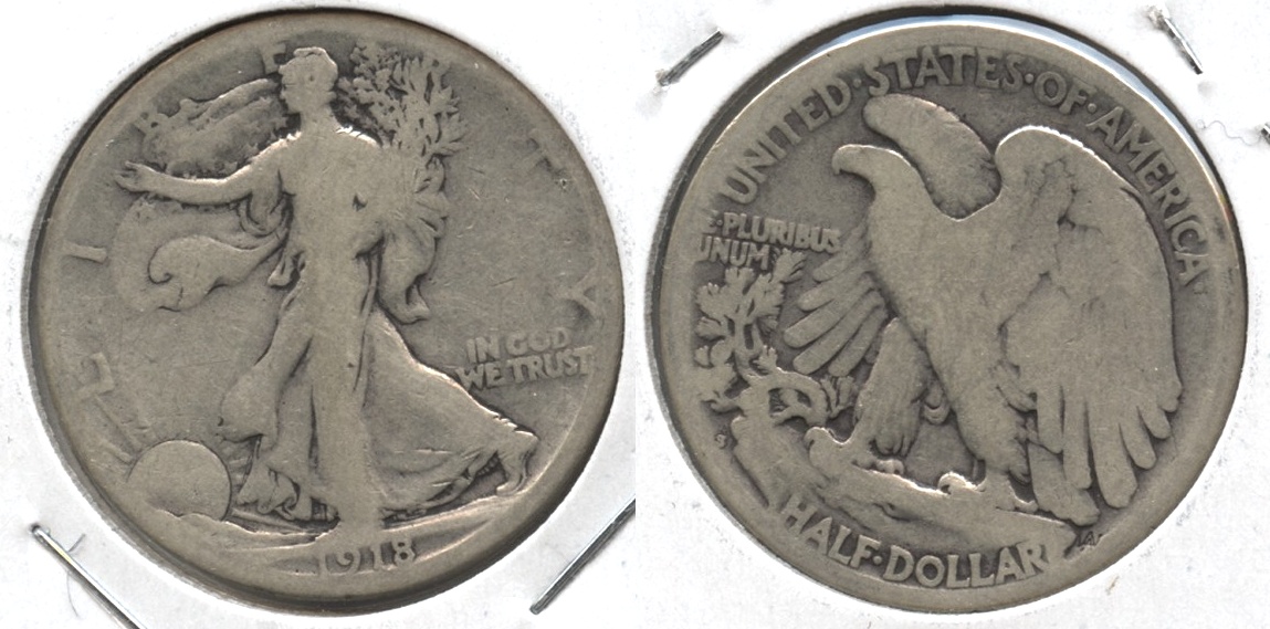 1918-S Walking Liberty Half Dollar Good-4 #as