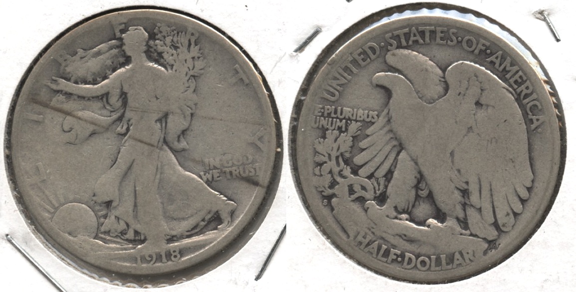 1918-S Walking Liberty Half Dollar Good-4 #au