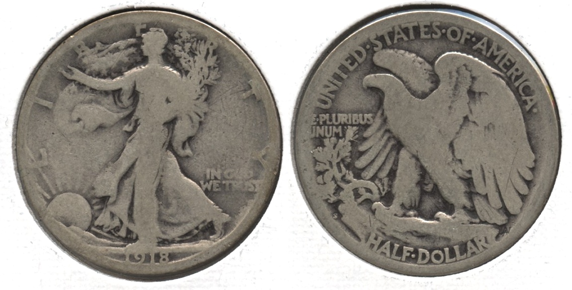 1918-S Walking Liberty Half Dollar Good-4 #av