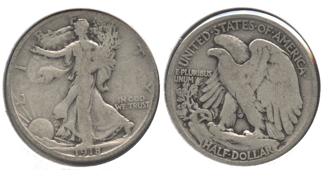 1918-S Walking Liberty Half Dollar Good-4 #ax