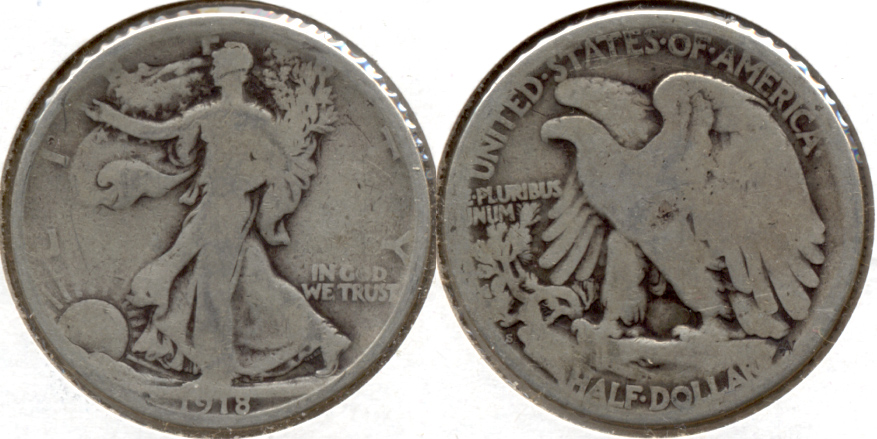 1918-S Walking Liberty Half Dollar Good-4 c