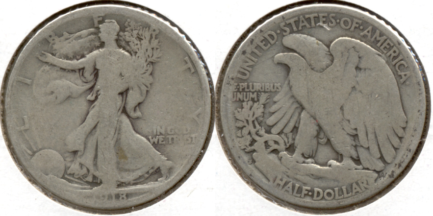 1918-S Walking Liberty Half Dollar Good-4 e