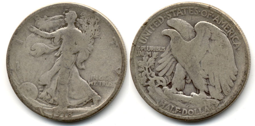 1918-S Walking Liberty Half Dollar Good-4 i