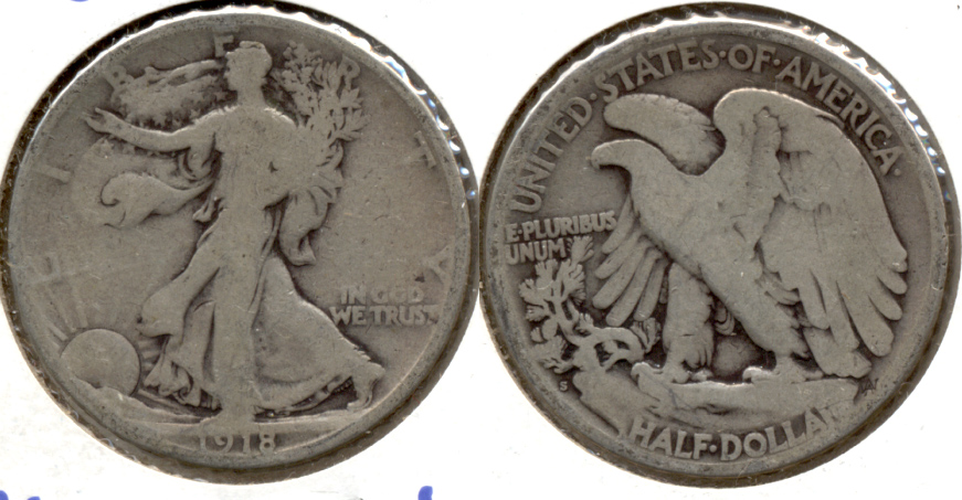 1918-S Walking Liberty Half Dollar Good-4 k