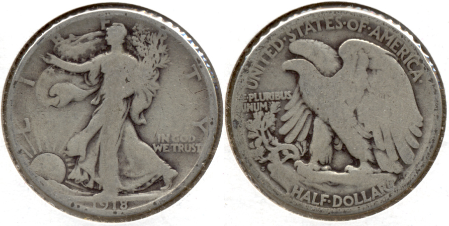 1918-S Walking Liberty Half Dollar Good-4 n