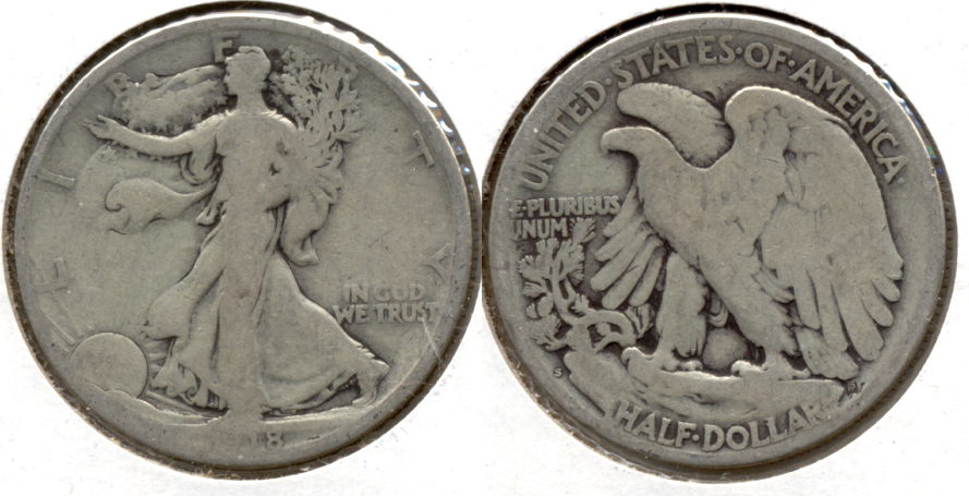 1918-S Walking Liberty Half Dollar Good-4 o