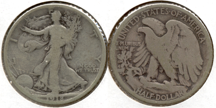 1918-S Walking Liberty Half Dollar Good-4 p