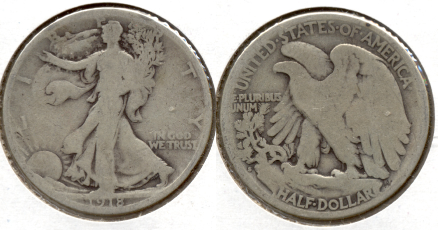 1918-S Walking Liberty Half Dollar Good-4 q