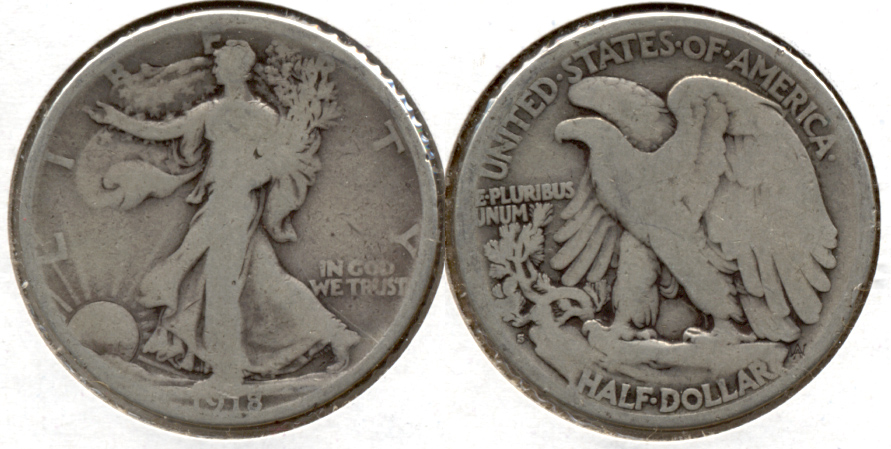 1918-S Walking Liberty Half Dollar Good-4 r