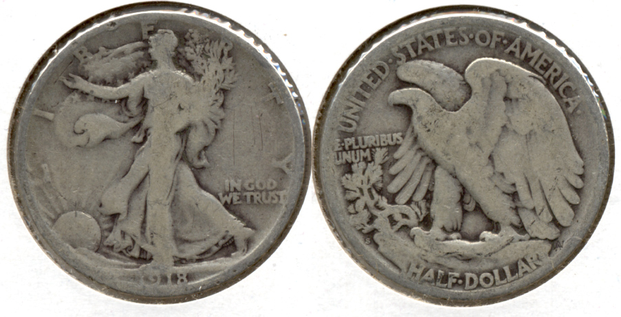 1918-S Walking Liberty Half Dollar Good-4 t