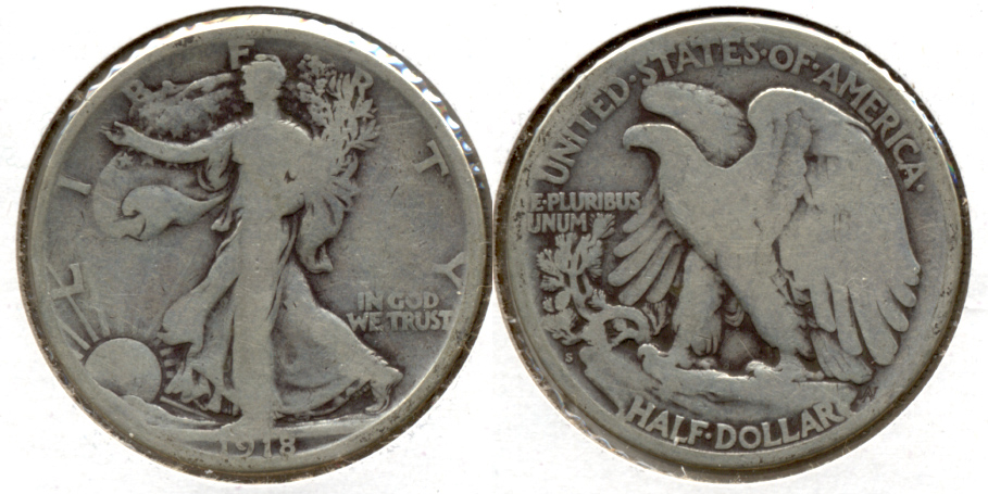 1918-S Walking Liberty Half Dollar Good-4 u