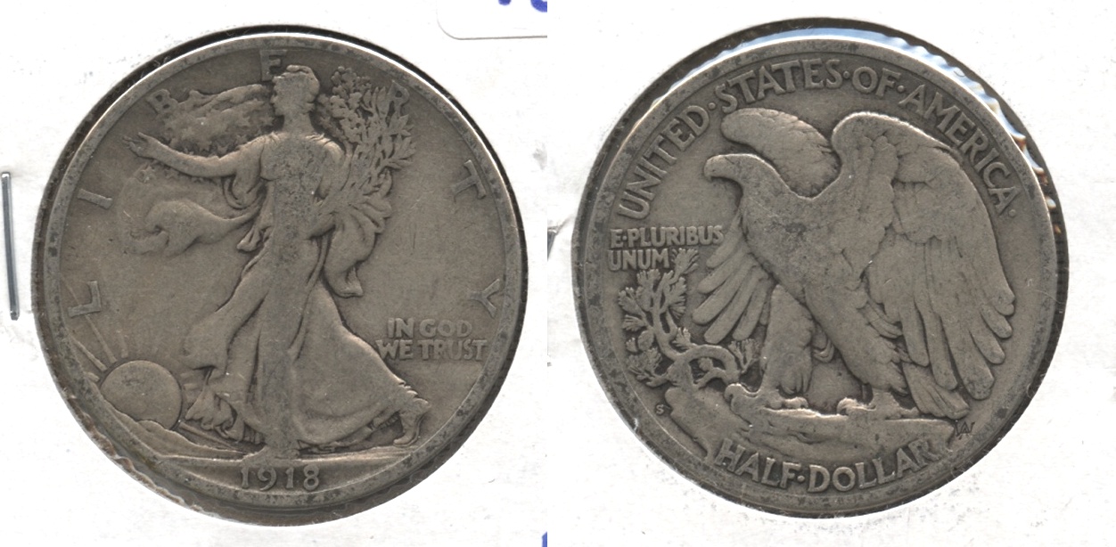 1918-S Walking Liberty Half Dollar VG-8 #ab