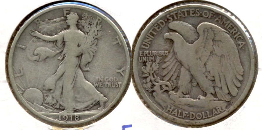 1918-S Walking Liberty Half Dollar VG-8 c