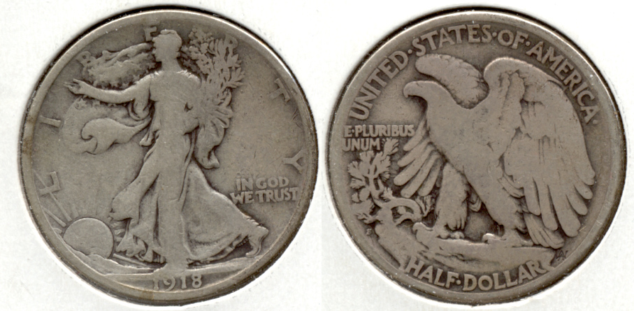 1918-S Walking Liberty Half Dollar VG-8 m