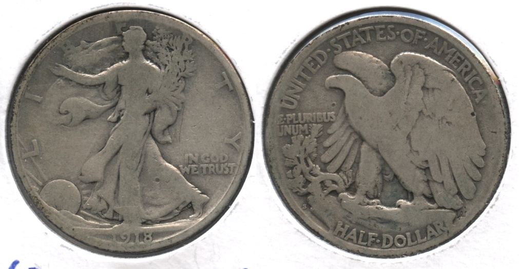 1918-S Walking Liberty Half Dollar VG-8 #w