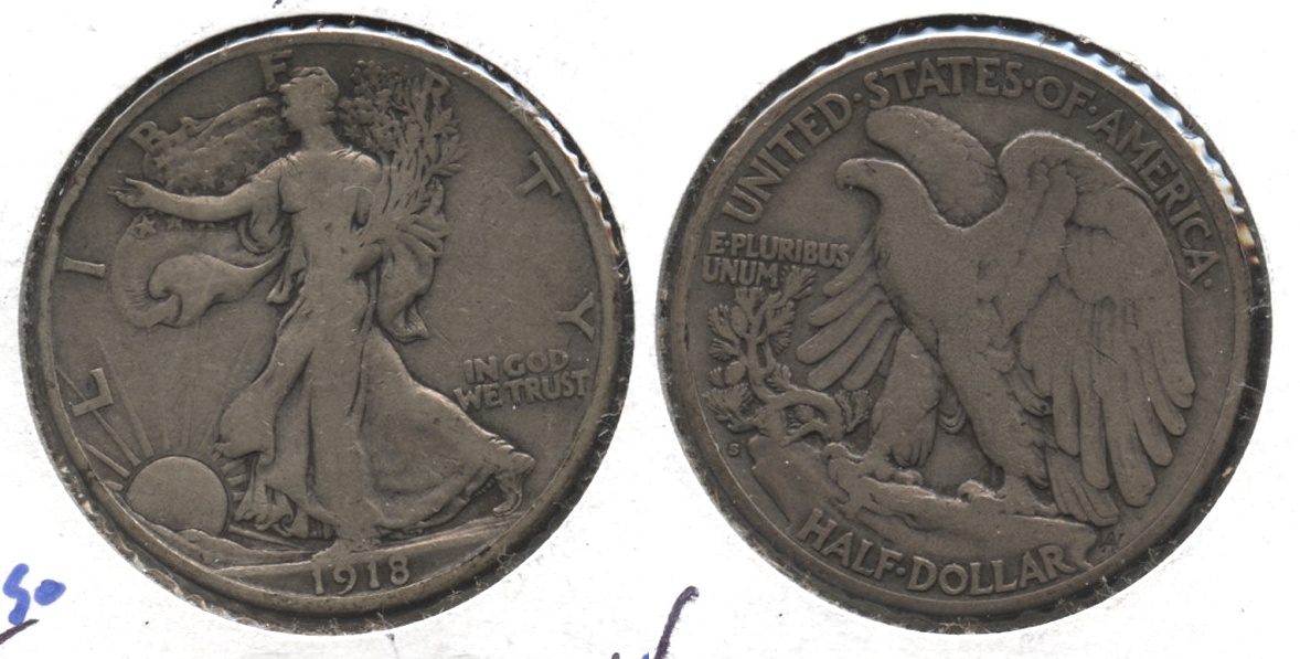 1918-S Walking Liberty Half Dollar VG-8 #z