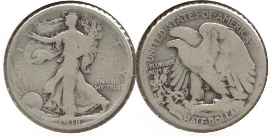 1918 Walking Liberty Half Dollar Good-4 h
