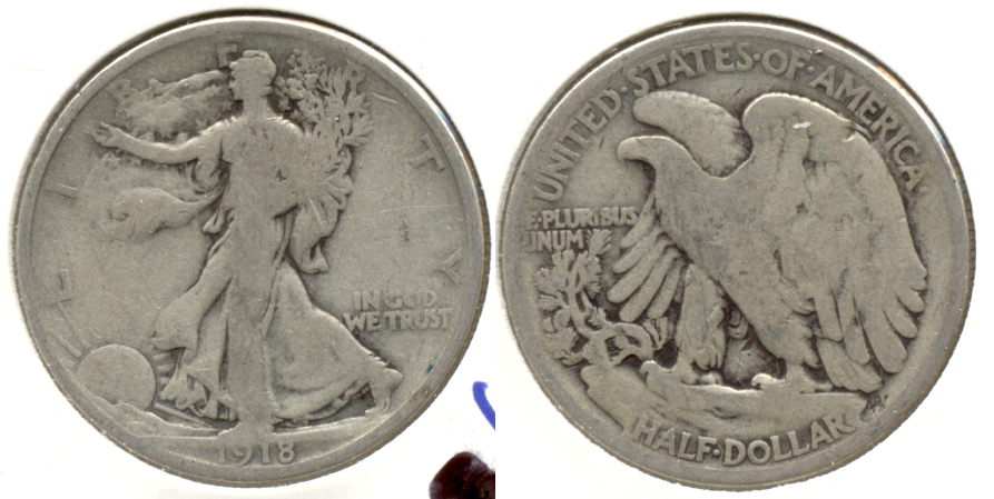 1918 Walking Liberty Half Dollar Good-4 j