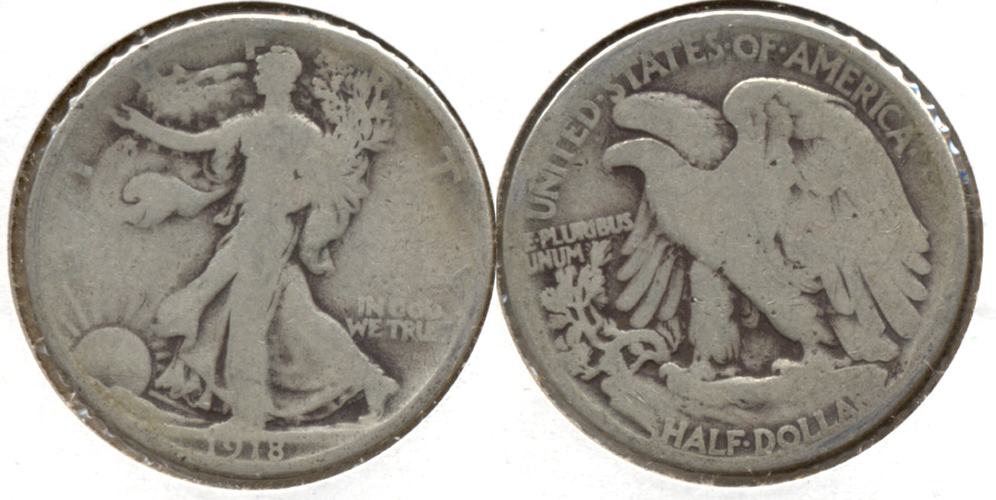 1918 Walking Liberty Half Dollar Good-4 k