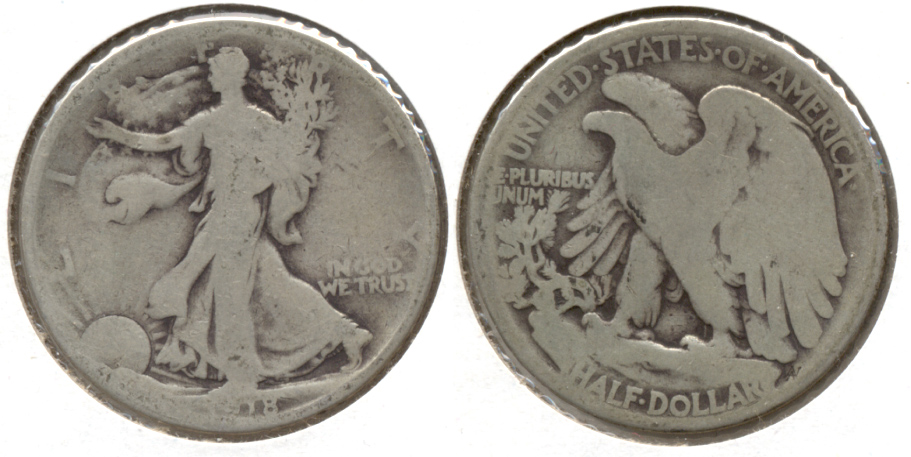 1918 Walking Liberty Half Dollar Good-4 m