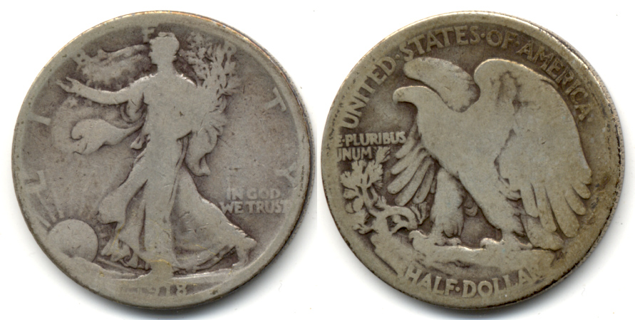 1918 Walking Liberty Half Dollar Good-4 o