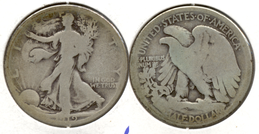 1919-D Walking Liberty Half Dollar Good-4 b
