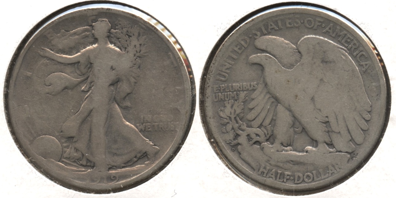 1919-D Walking Liberty Half Dollar Good-4 #e