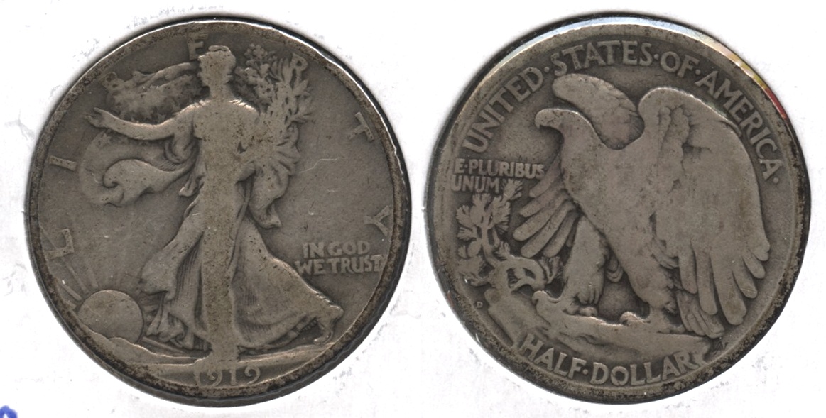 1919-D Walking Liberty Half Dollar Good-4 #f