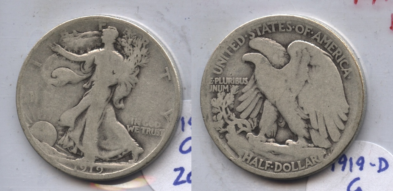 1919-D Walking Liberty Half Dollar Good-4 #h