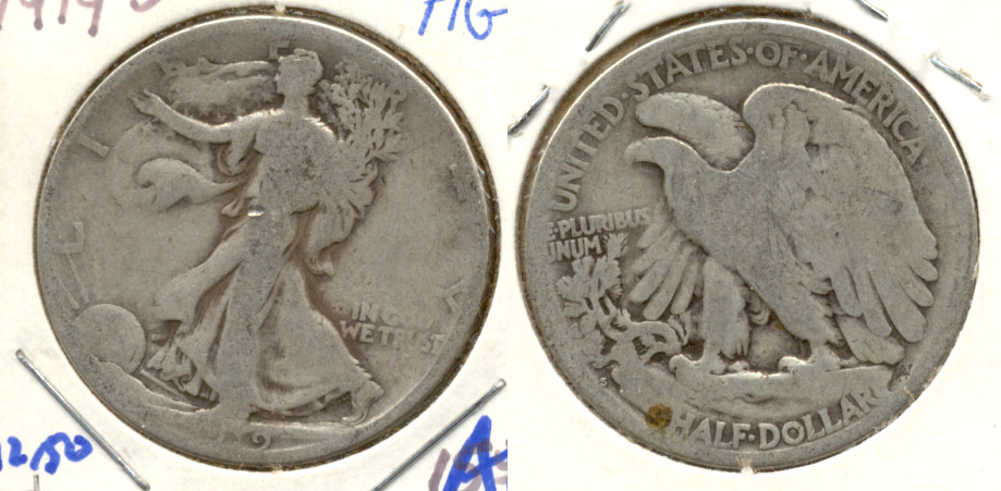 1919-S Walking Liberty Half Dollar AG-3 d