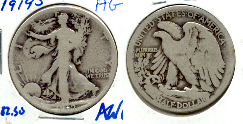 1919-S Walking Liberty Half Dollar AG-3 h
