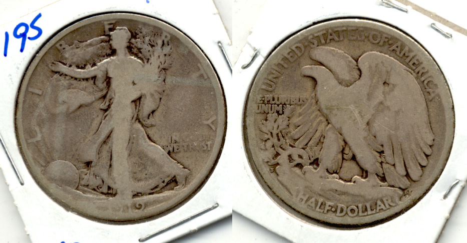 1919-S Walking Liberty Half Dollar AG-3 j
