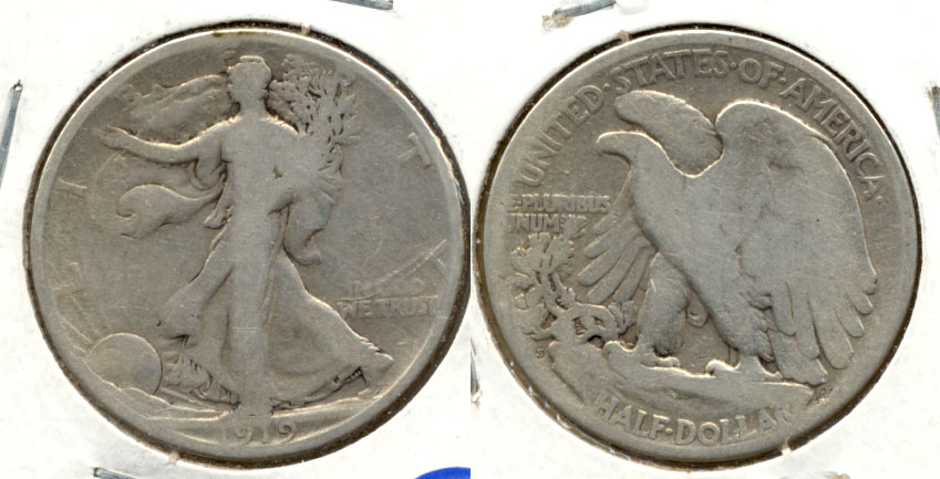 1919-S Walking Liberty Half Dollar Good-4 a Cleaned