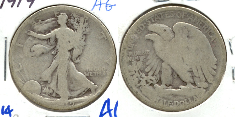1919 Walking Liberty Half Dollar AG-3 a