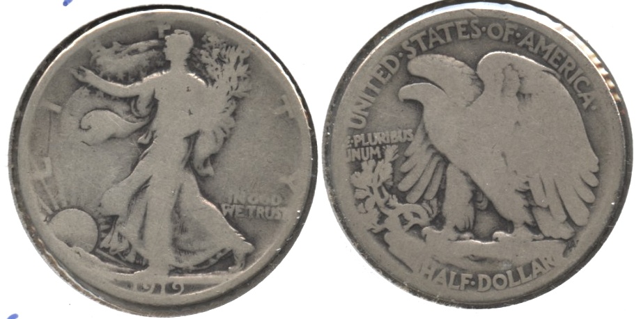 1919 Walking Liberty Half Dollar AG-3 b