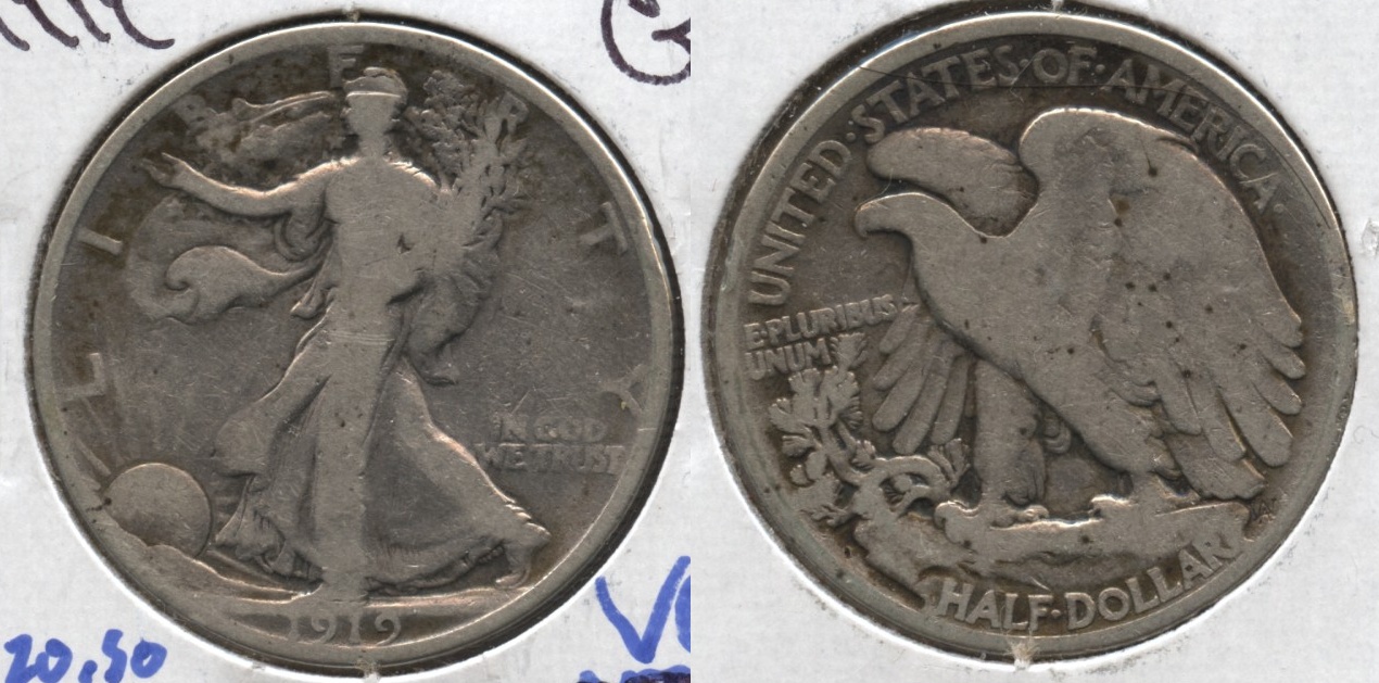 1919 Walking Liberty Half Dollar Good-4 #i