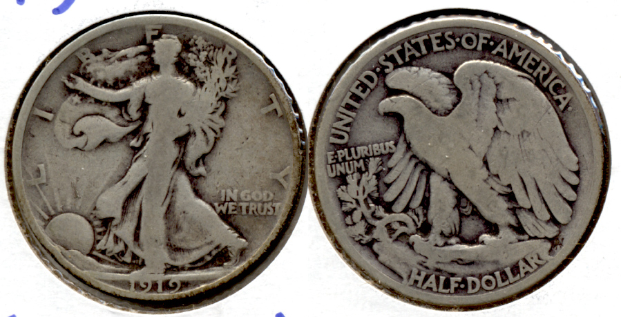 1919 Walking Liberty Half Dollar VG-8 a