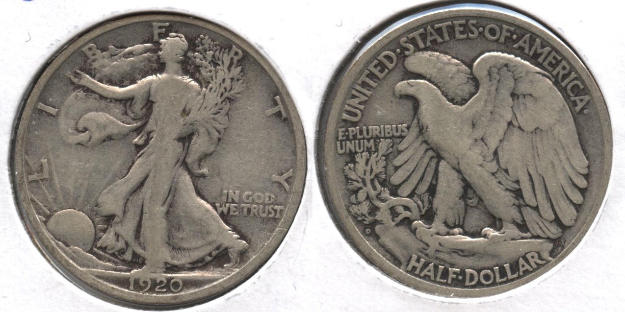 1920-D Walking Liberty Half Dollar VG-8 #c
