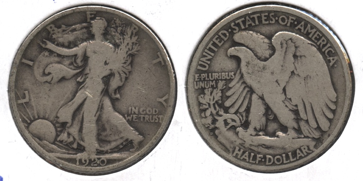 1920-D Walking Liberty Half Dollar VG-8 #d