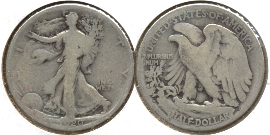 1920-S Walking Liberty Half Dollar Good-4 t