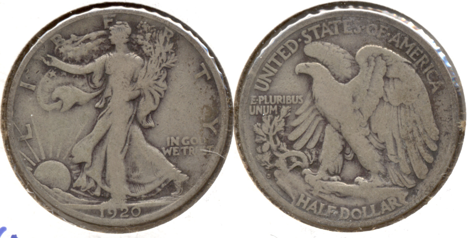 1920-S Walking Liberty Half Dollar VG-8 a