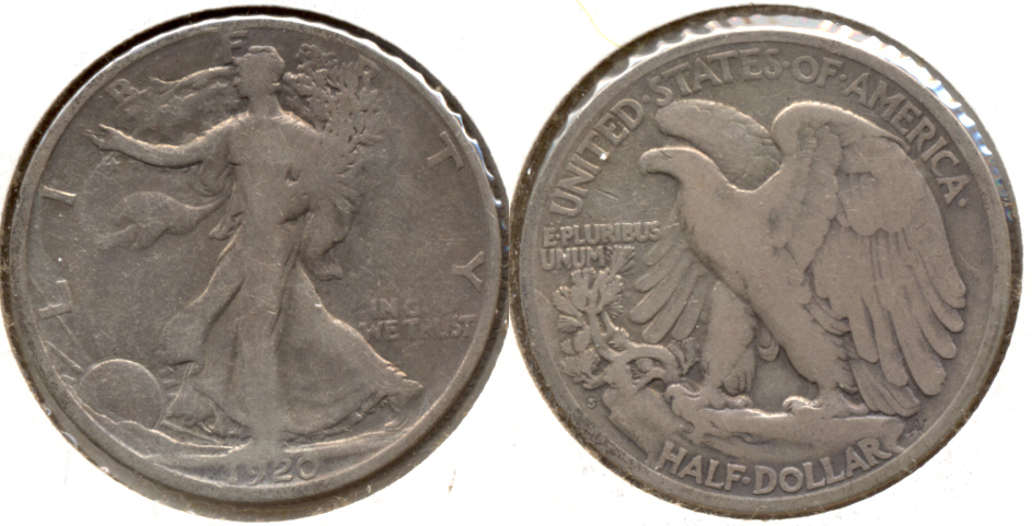1920-S Walking Liberty Half Dollar VG-8 b