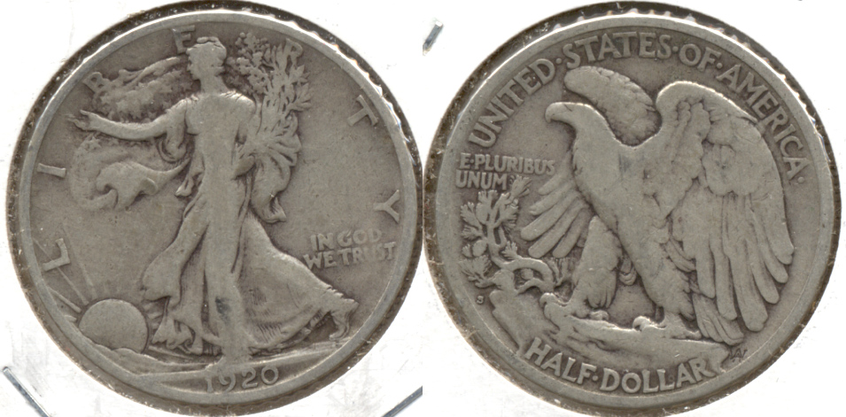 1920-S Walking Liberty Half Dollar VG-8 f