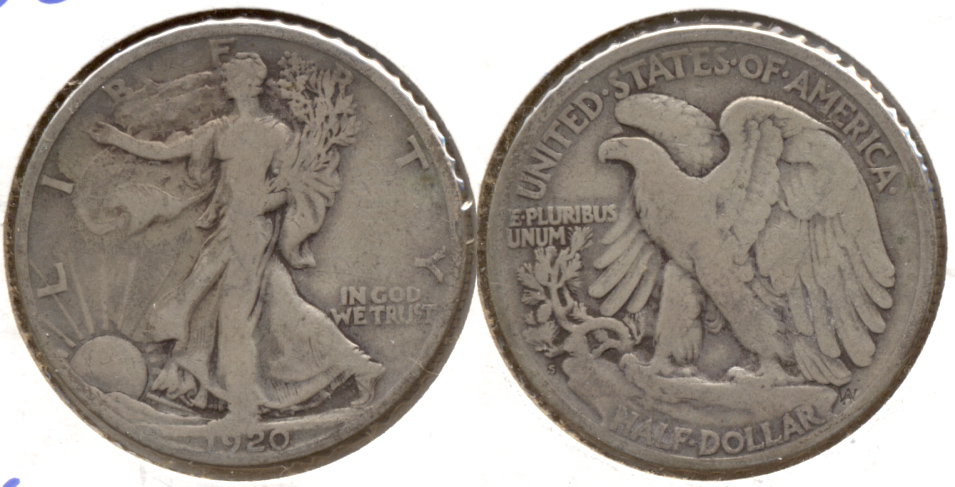 1920-S Walking Liberty Half Dollar VG-8 g