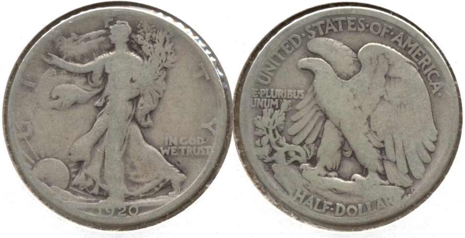 1920-S Walking Liberty Half Dollar VG-8 p