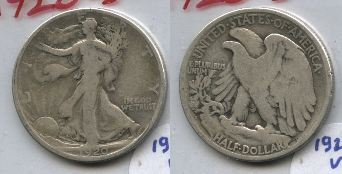1920-S Walking Liberty Half Dollar VG-8 #s