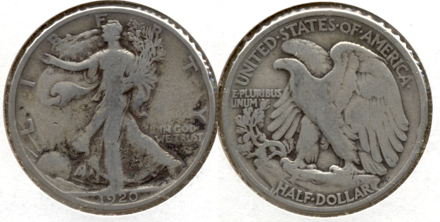 1920 Walking Liberty Half Dollar VG-8