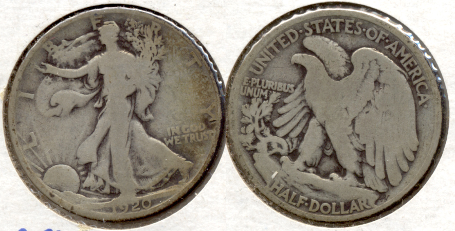 1920 Walking Liberty Half Dollar VG-8 a